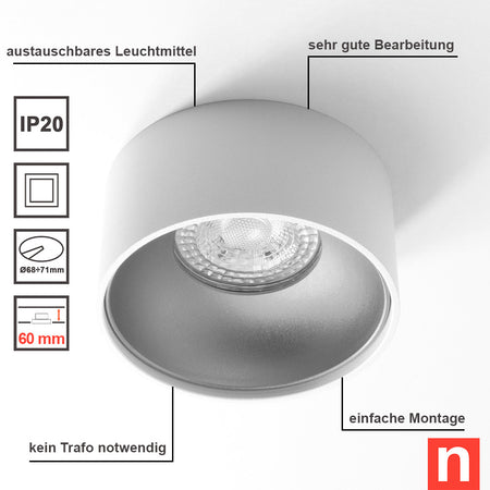 LED Einbaustrahler Riti Mini Rund 8W Warmweiß Weiß + Kupfer GU10 230V