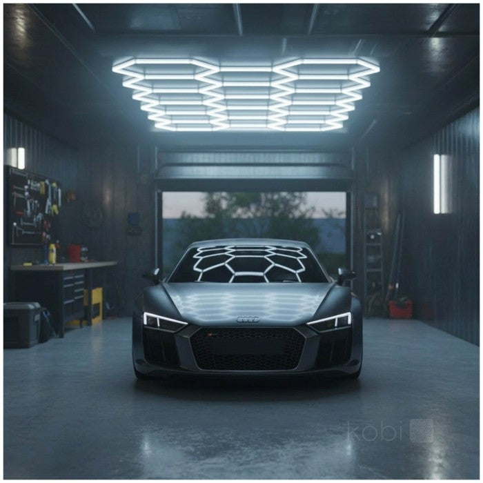 LED Hexagon Deckenleuchte HEXAGRID 208x300cm oder 300×516cm, 4000 K oder 6500 K