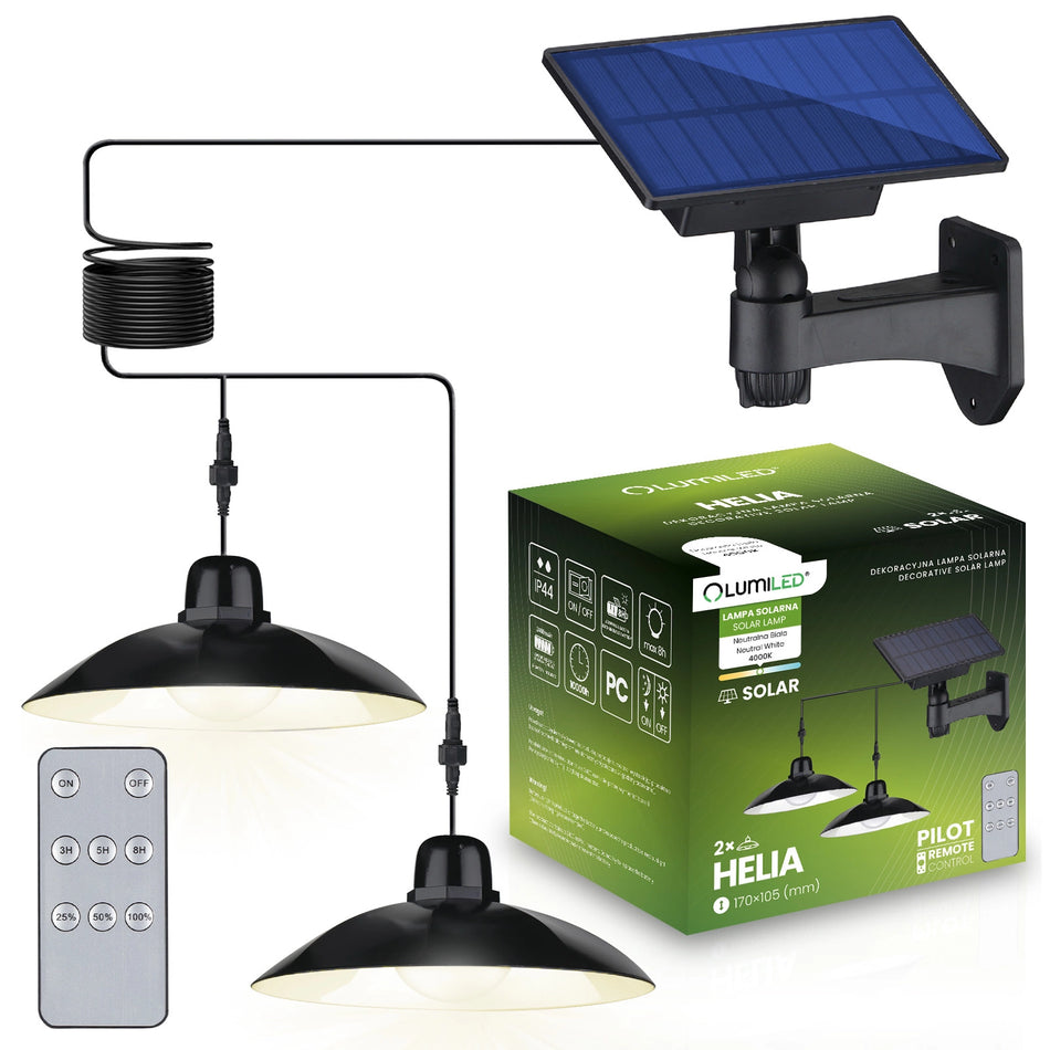 2er-Set Solar LED Hängeleuchten – Wetterfest IP44, Fernbedienung & Solarpanel