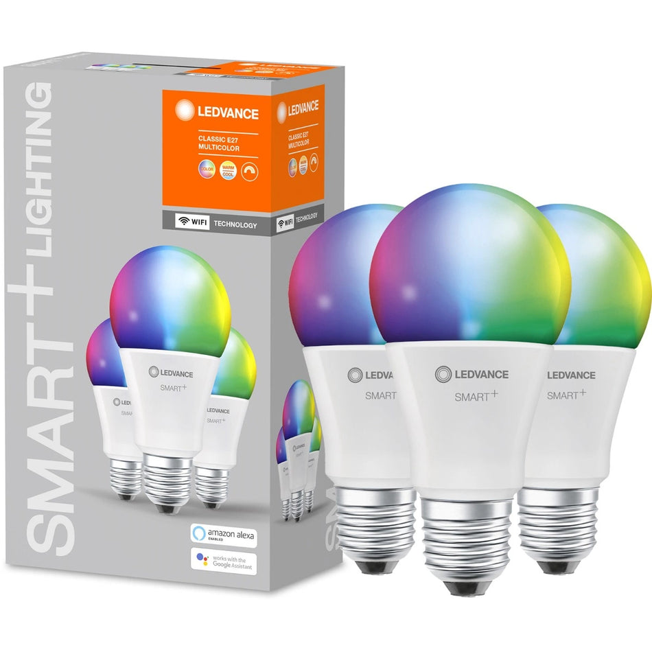 Set of 3 LED bulbs E27 A75 14W = 100W 1521lm CCT RGB SMART+ WiFi Dimmable LEDVANCE