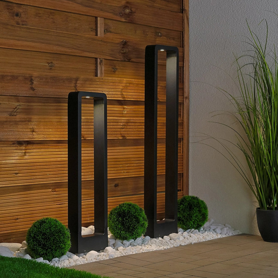 LED Pollerleuchte Gartenleuchte Schwarz  – Außenstehleuchte 10W, 60cm / 80cm 230V