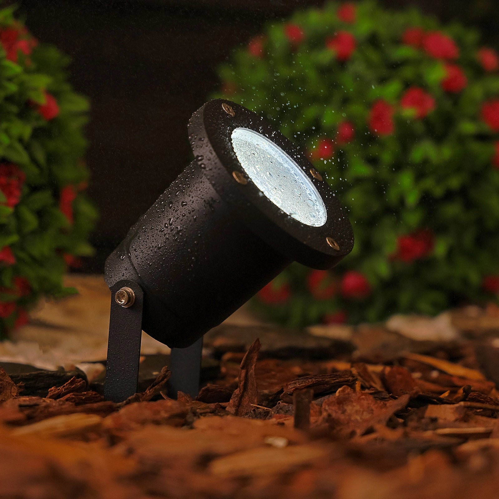 Gartenleuchte HORTI – LED GU10, IP65 Wasserdicht, Schwarz, mit 25 cm Kabel, mit Erdspieß