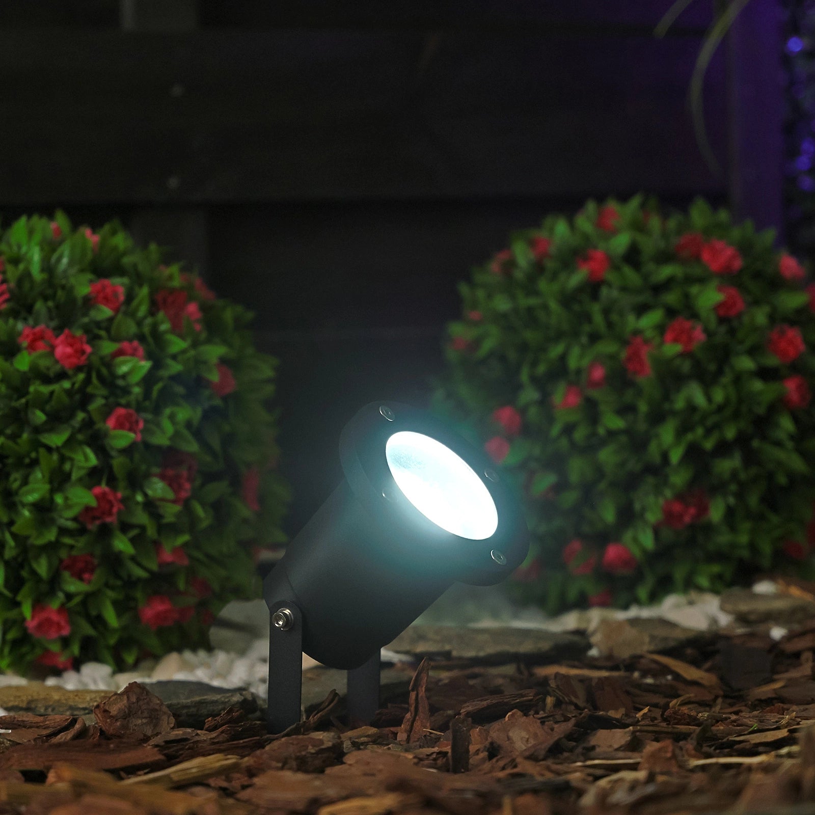 Gartenleuchte HORTI – LED GU10, IP65 Wasserdicht, Schwarz, mit 25 cm Kabel, mit Erdspieß