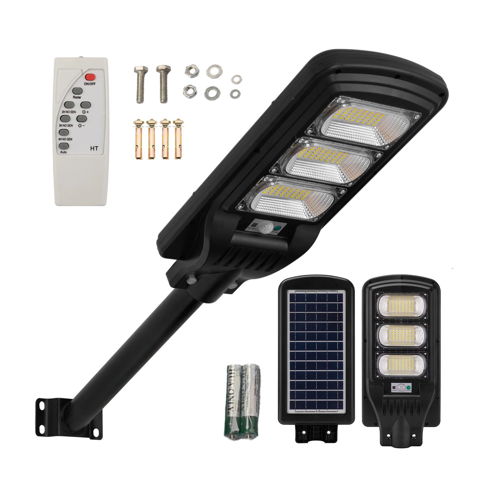 Solar LED Straßenlampe 2000W 6500K | Garten & Außenbeleuchtung | IP65 mit Fernbedienung