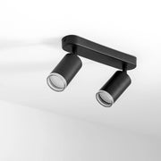 LED-Deckenstrahler | 2x GU10 | IP44 | Schwarz | Schwenkbar | Moderne Spotleuchte