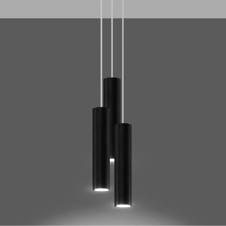Pendelleuchte 2-flammig aus Stahl -2 Rund Schwarz 30cm x 6cm x 100cm IP20 GU10 230V (Kopie)