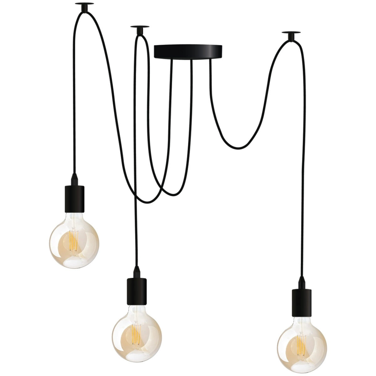 Modern pendant and ceiling light ARANE with 3 arms – Ideal for LED | 3x E27 socket | without bulb