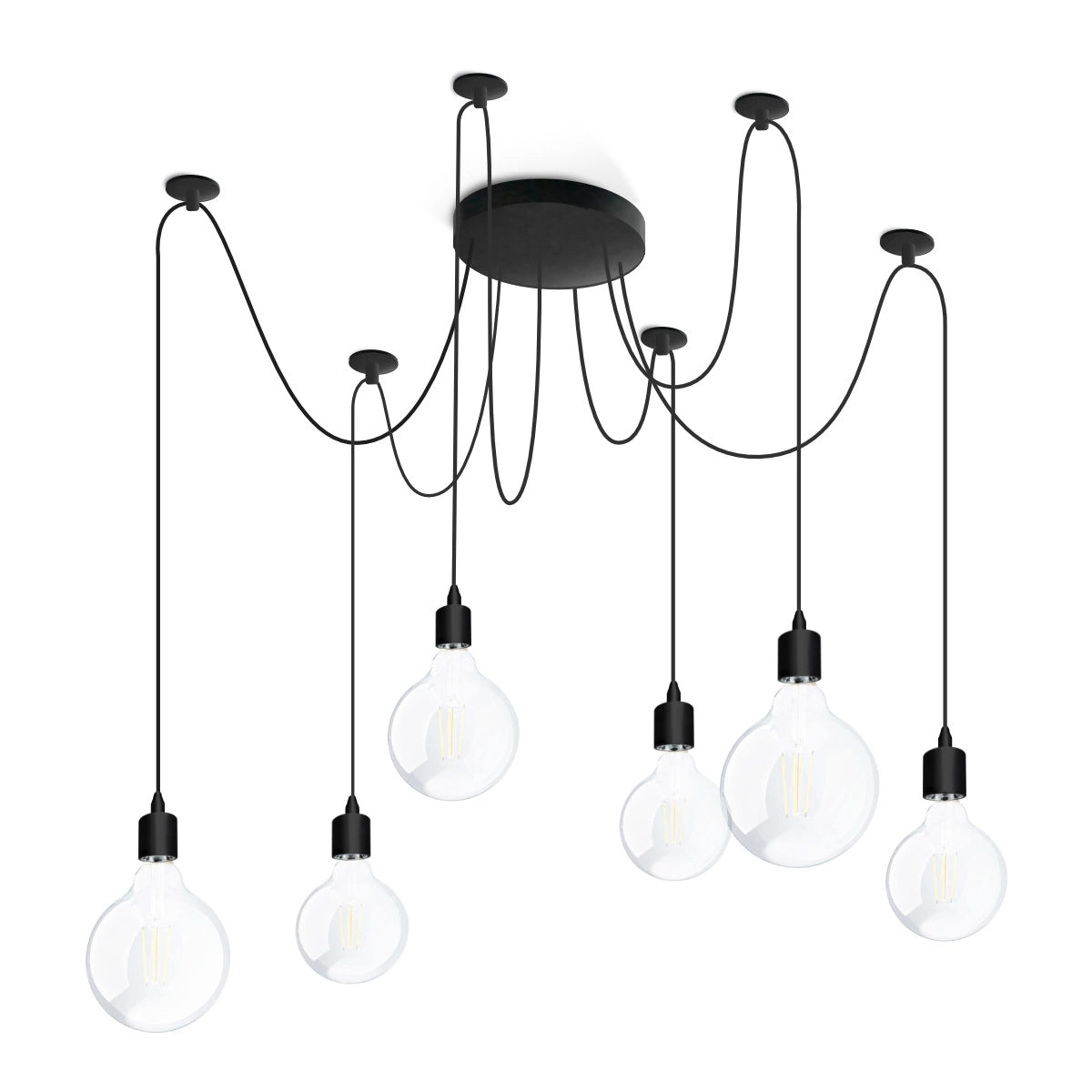 Modern pendant and ceiling light ARANE with 6 arms – Ideal for LED | 6x E27 socket | without bulb