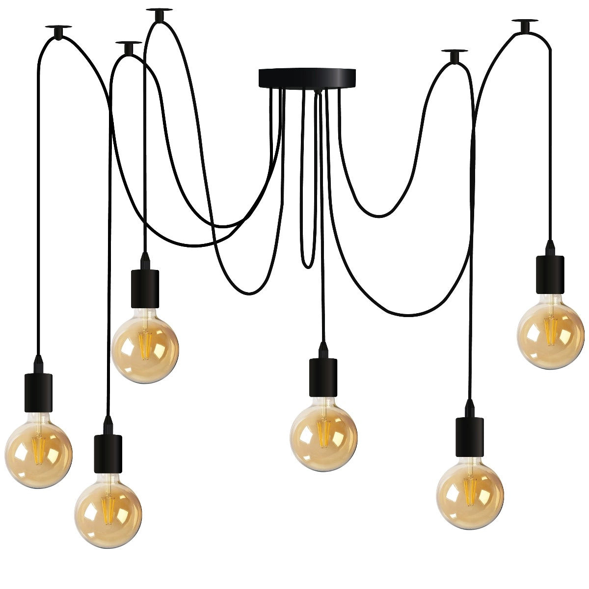 Modern pendant and ceiling light ARANE with 6 arms – Ideal for LED | 6x E27 socket | without bulb