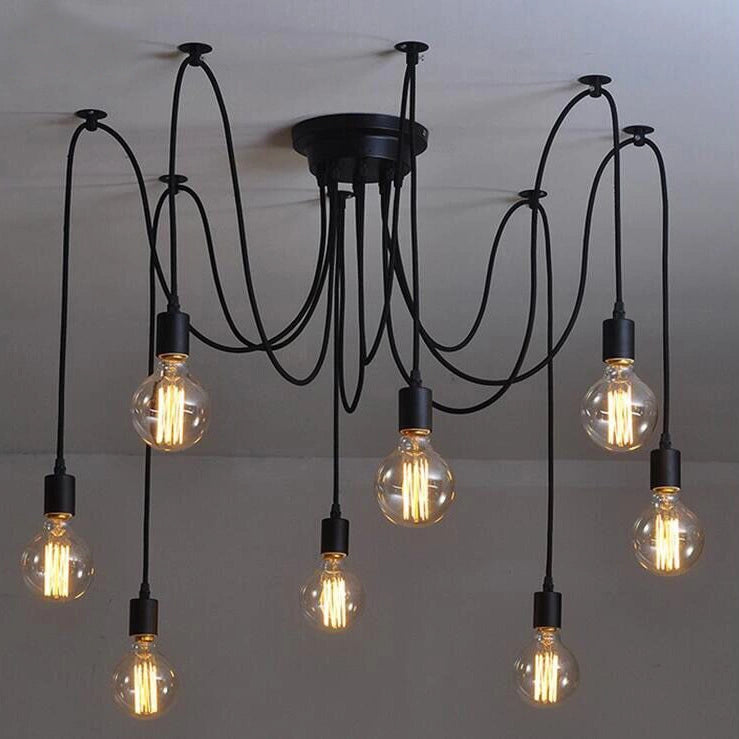 Moderne Pendel- und Deckenleuchte ARANE mit 8 Armen – Ideal für LED | 8x E27 Fassung | ohne Leuchtmittel