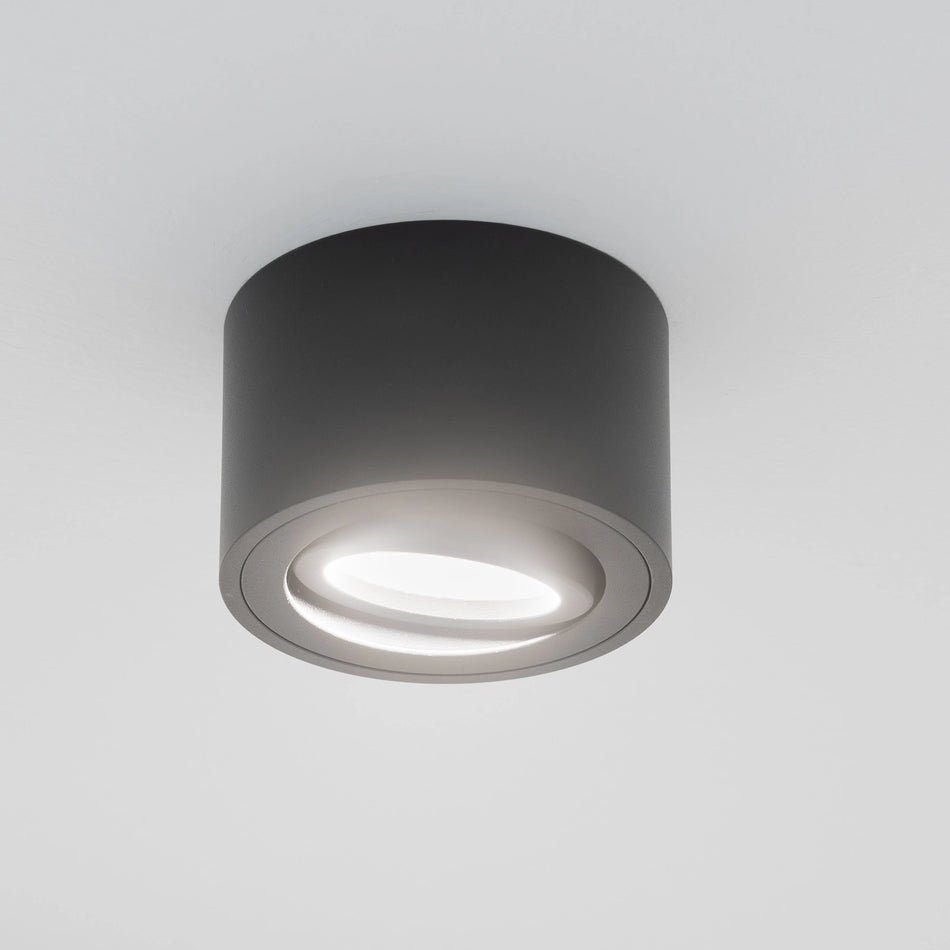 LED Aufbaustrahler Flach Milano Small | Rund Ø80mm | Schwarz | inkl. LED 5W 7W Warmweiss o. Neutralweiss | Aluminium | 230V