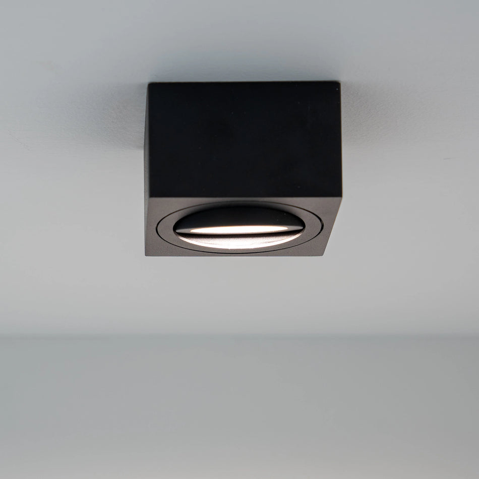 LED Aufbaustrahler Flach Milano Small | Eckig | Schwarz | inkl. LED 5W 7W Warmweiss Neutralweiss | Aluminium | 230V