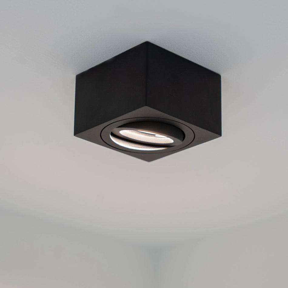 LED Aufbaustrahler Flach Milano Small | Eckig | Schwarz | inkl. LED 5W 7W Warmweiss Neutralweiss | Aluminium | 230V