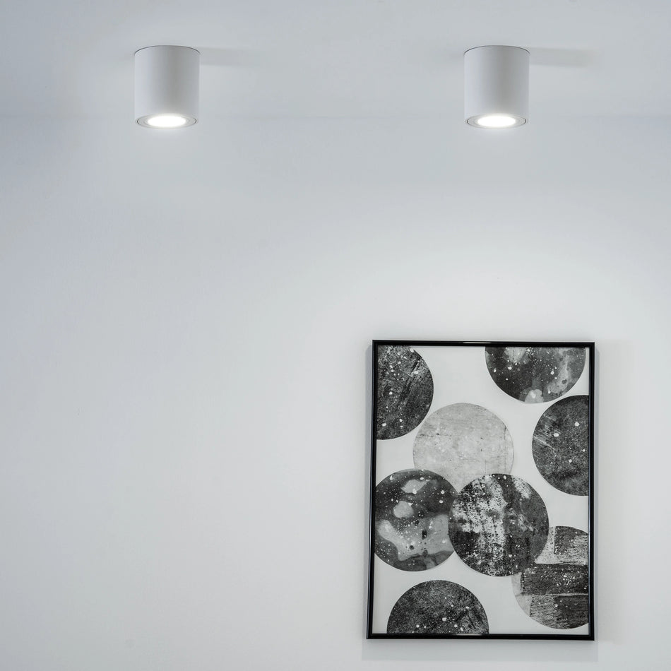 LED Aufbauleuchte für Innen und Außen | Badezimmer | Milano IP44 | Rund | Weiß Matt | GU10 | 230V