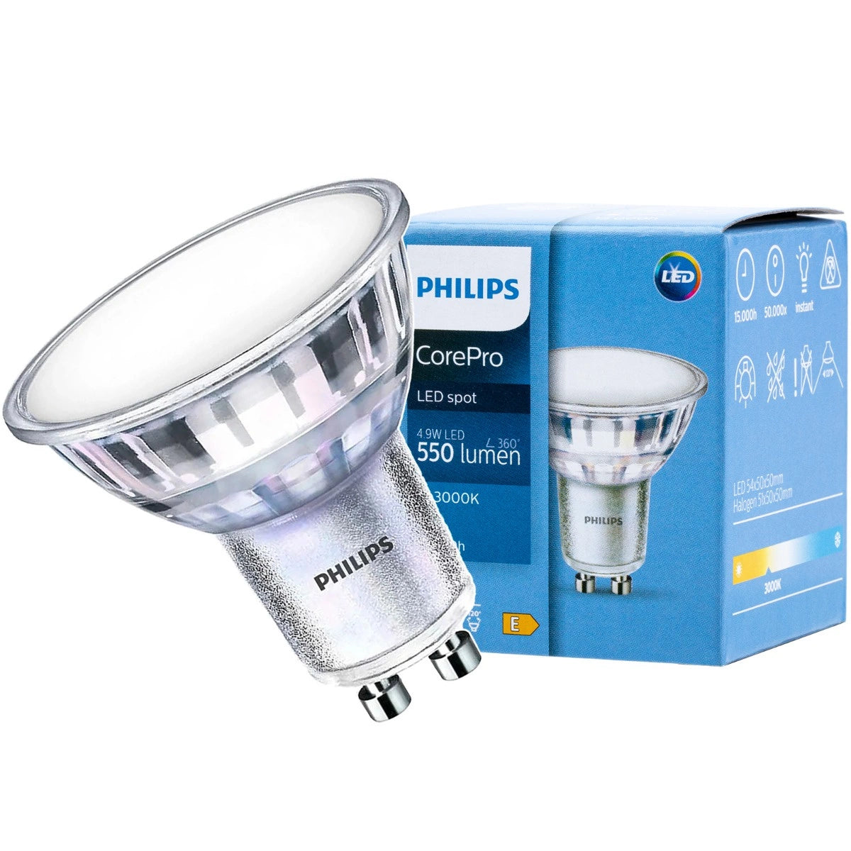 LED Leuchtmittel PHILIPS CorePro 4.9W GU10 230V Warmweiß / Neutralweiß