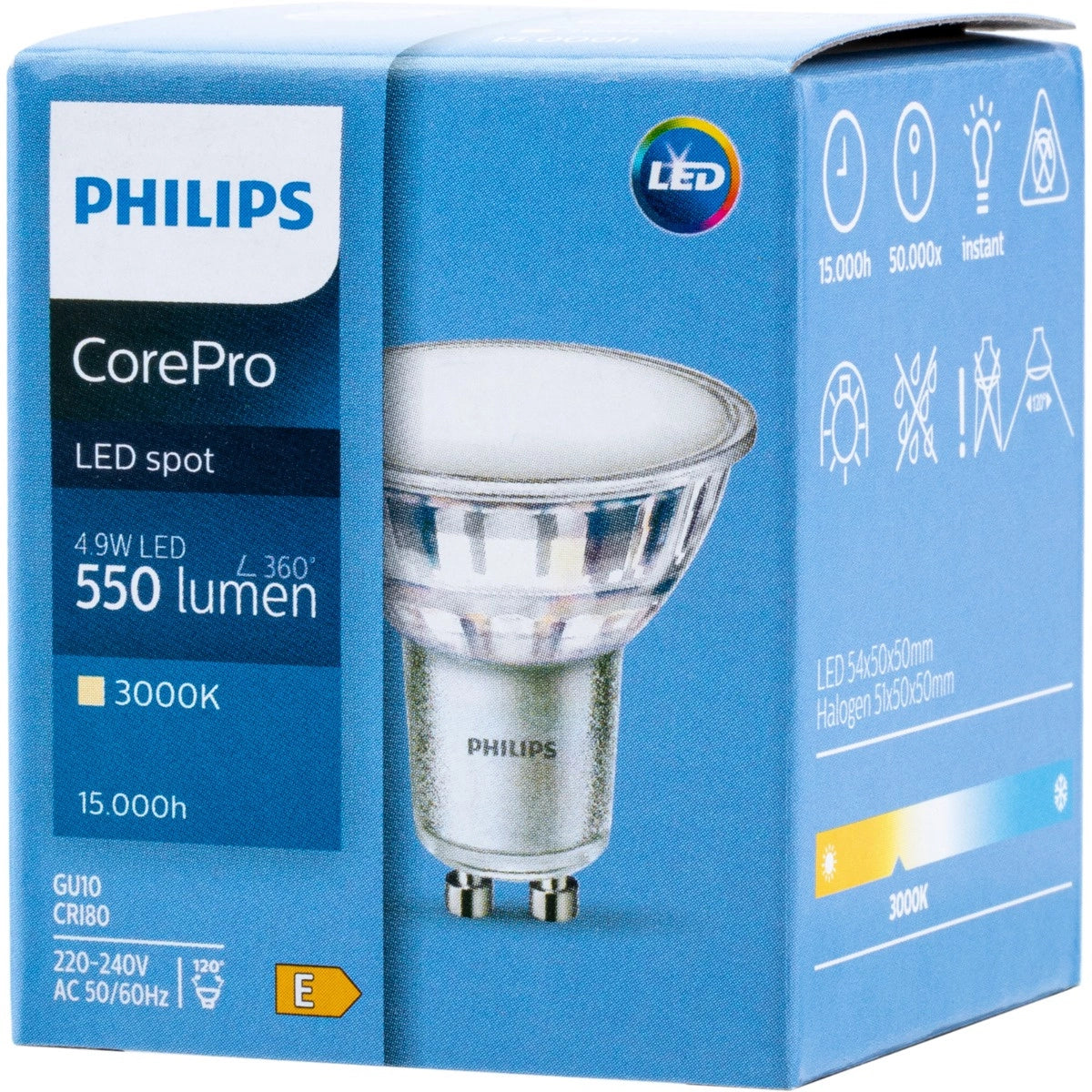 LED Leuchtmittel PHILIPS CorePro 4.9W GU10 230V Warmweiß / Neutralweiß