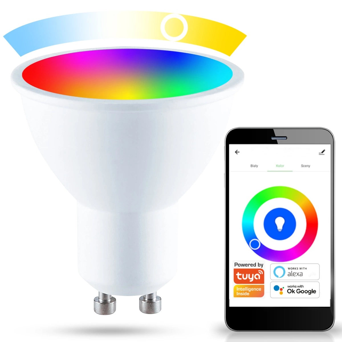 Ampoule LED GU10 5,5W 400lm RVB | Smart WiFi TUYA – Éclairage intelligent