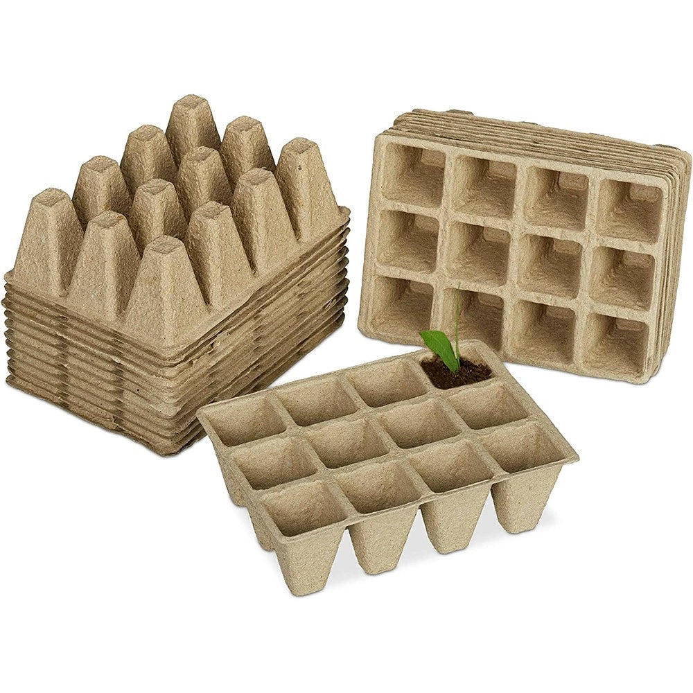 Set: 10 Torf-Paletten 3x4 | 15,5 x 11,5 cm | Biologisch abbaubar | Quadratisch | Für Aussaat & Stecklinge