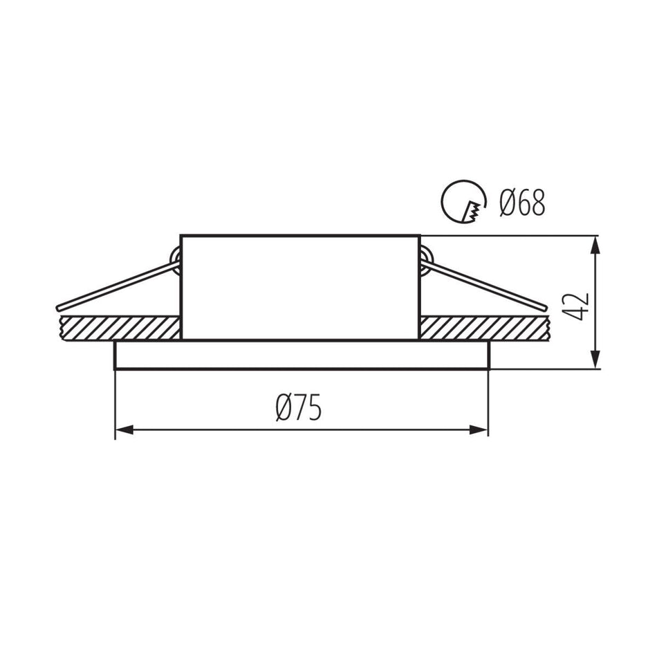 Einbaustrahler aus Aluminium Rund Ø75 IP20 GU10 230V | extra-flach | dimmbar