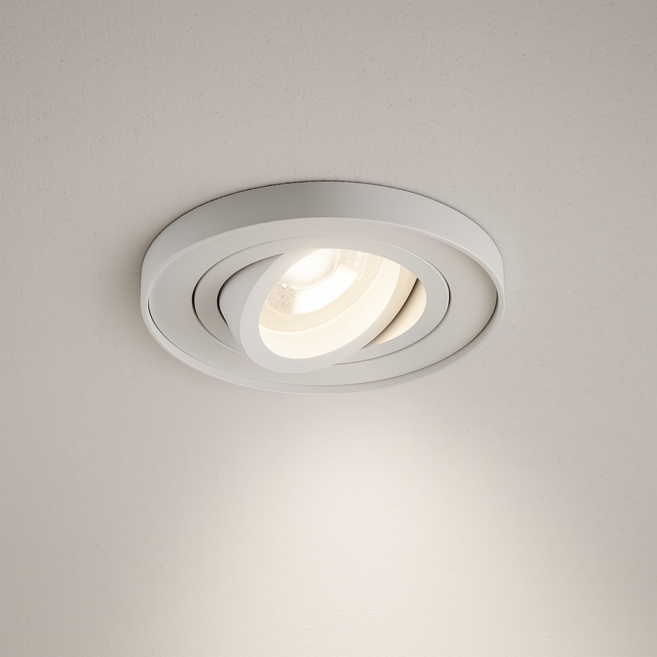 LED Einbaustrahler inkl. GU10 Fassung | Weiß o. Schwarz | Rund Ø98mm | Aluminium | IP20 | 230V | extra-flach | dimmbar