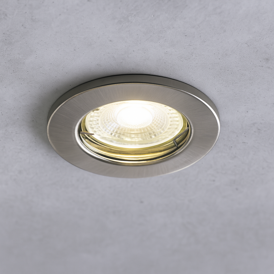 LED Einbaustrahler Decoro starr | Rund | Matt-Chrom | inkl. GU10 Fassung | 230V | energieeffizient | umweltfreundlich