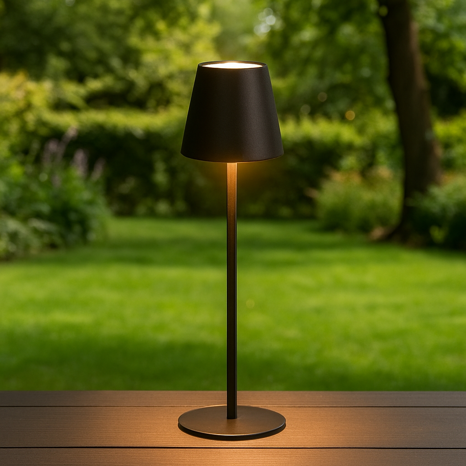 Lampe de table LED | pour l'intérieur et l'extérieur | Noir | IP54 | Résistant aux intempéries | Conception moderne