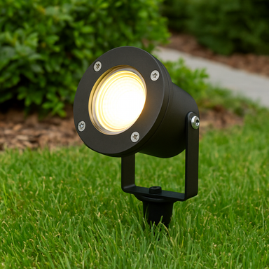 Gartenstrahler mit Erdspieß GU10 IP65 Schwarz 230V – Novoom Profi Leuchten