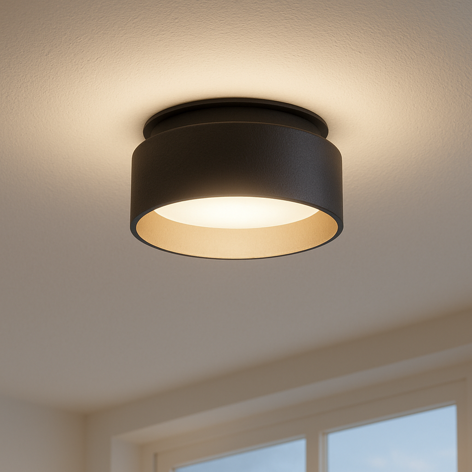LED Einbaustrahler Oviedo aus Aluminium | Rund | Schwarz Weiß | IP20 | inkl. GU10 Fassung | Dimmbar 230V | direkte und indirekte Beleuchtung | extra-flach