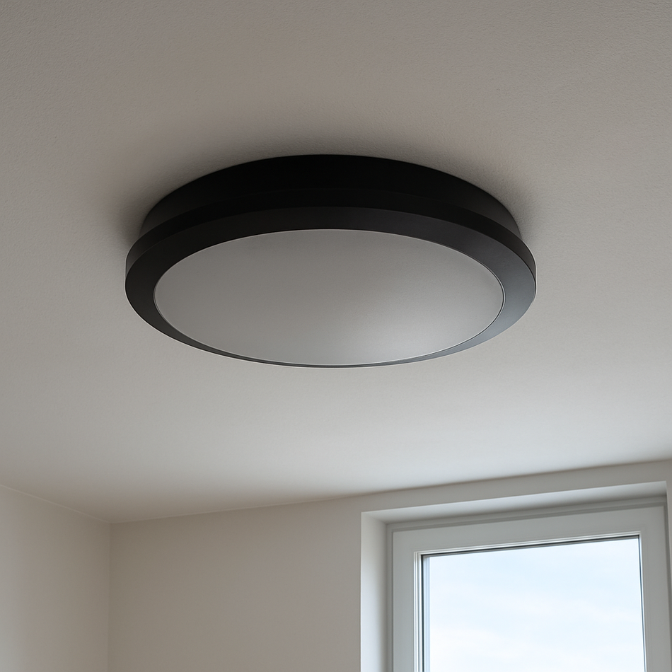Applique et plafonnier LED rond noir/blanc, blanc neutre 25W / IP65 / 230V