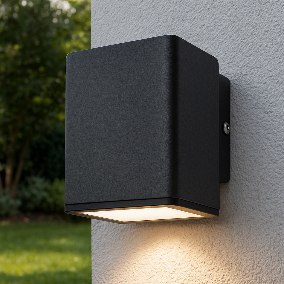 Außenwandleuchte für Hauswand Eingang | Eckig | Anthrazit | GU10 | IP44 | 230V