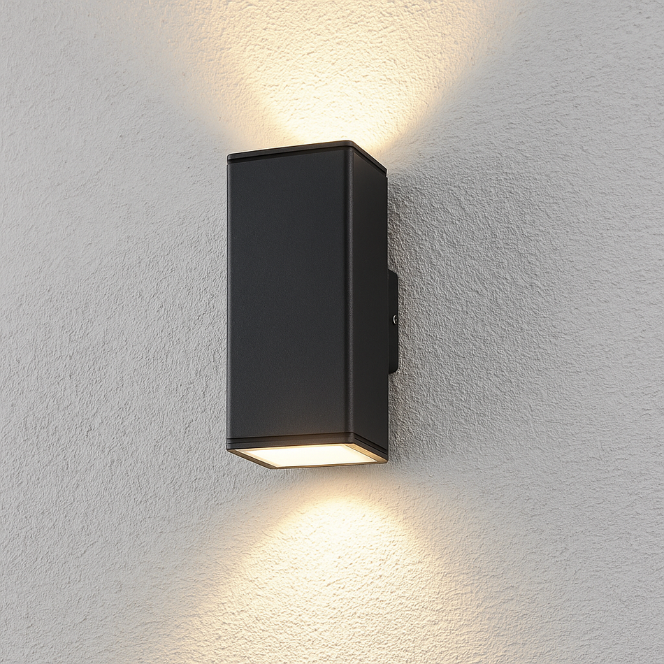 LED Außenwandleuchte für Hauswand Eingang | Up & Down | Anthrazit | GU10 | 230V