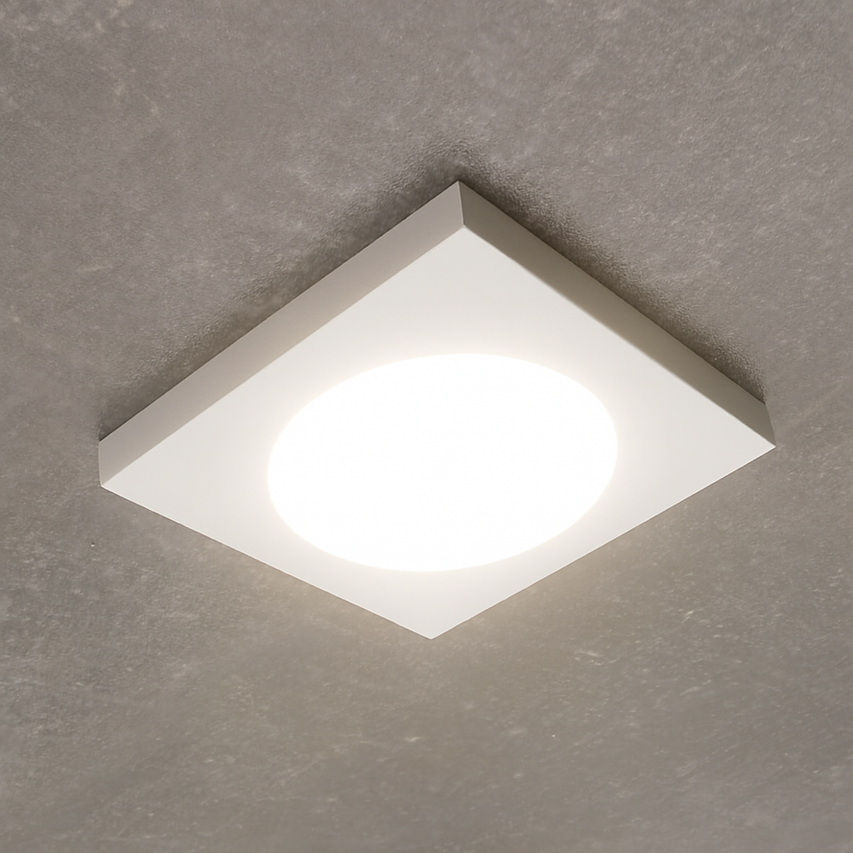 LED Einbaustrahler | Außenbereich & Badezimmer | IP44 | Eckig | Aluminium | 80mm x 80mm | inkl GU10 Fassung | 230V 12V | extra-flach | dimmbar