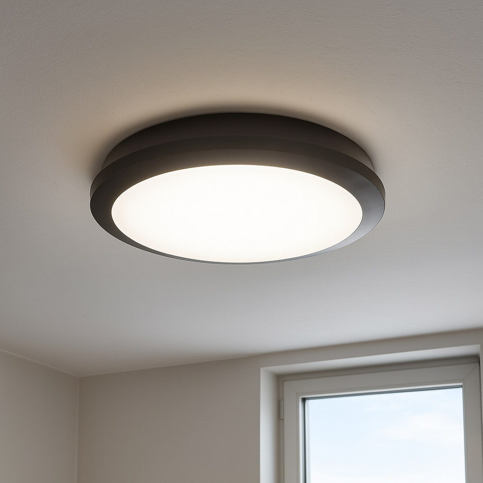 Applique et plafonnier LED rond noir/blanc, blanc neutre 25W / IP65 / 230V