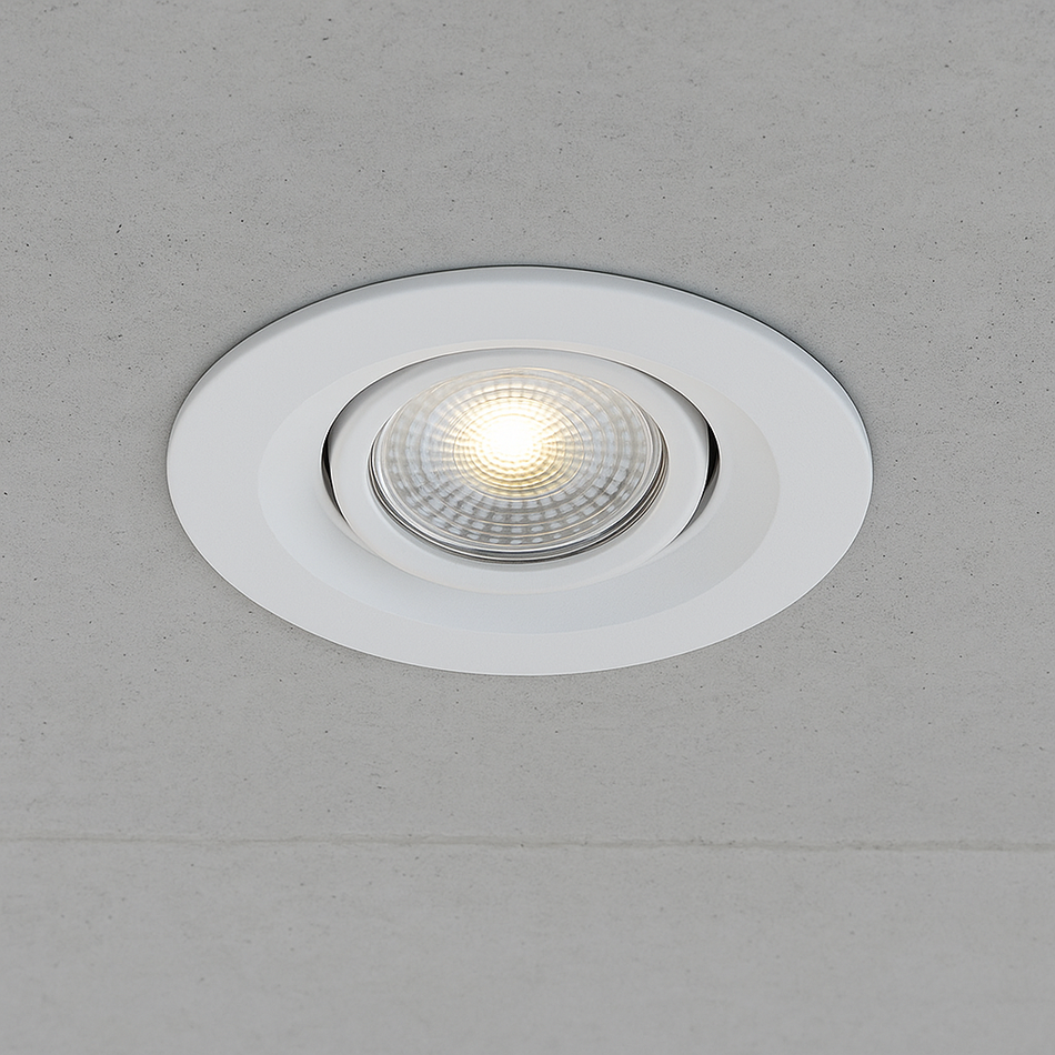 Einbaustrahler Sonya | Rund | Aluminium | schwenkbar | energiesparend | umweltfreundlich | Weiß | Ø99mm | inkl. GU10 Fassung | 230V | extra-flach | dimmbar