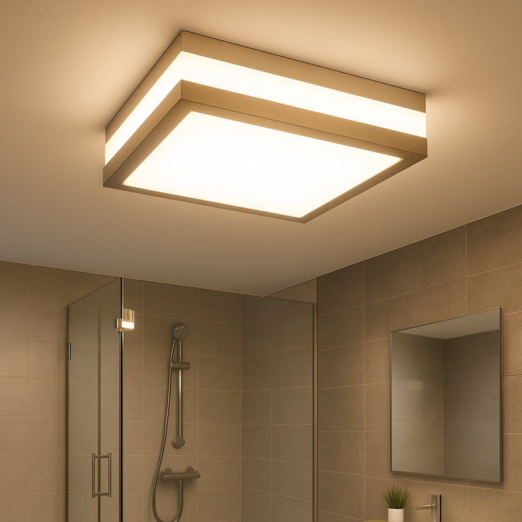 Wasserdichte Deckenleuchte  | Eckig | IP44 | E27 Fassung | 230V | Für Badezimmer & Außenbereich
