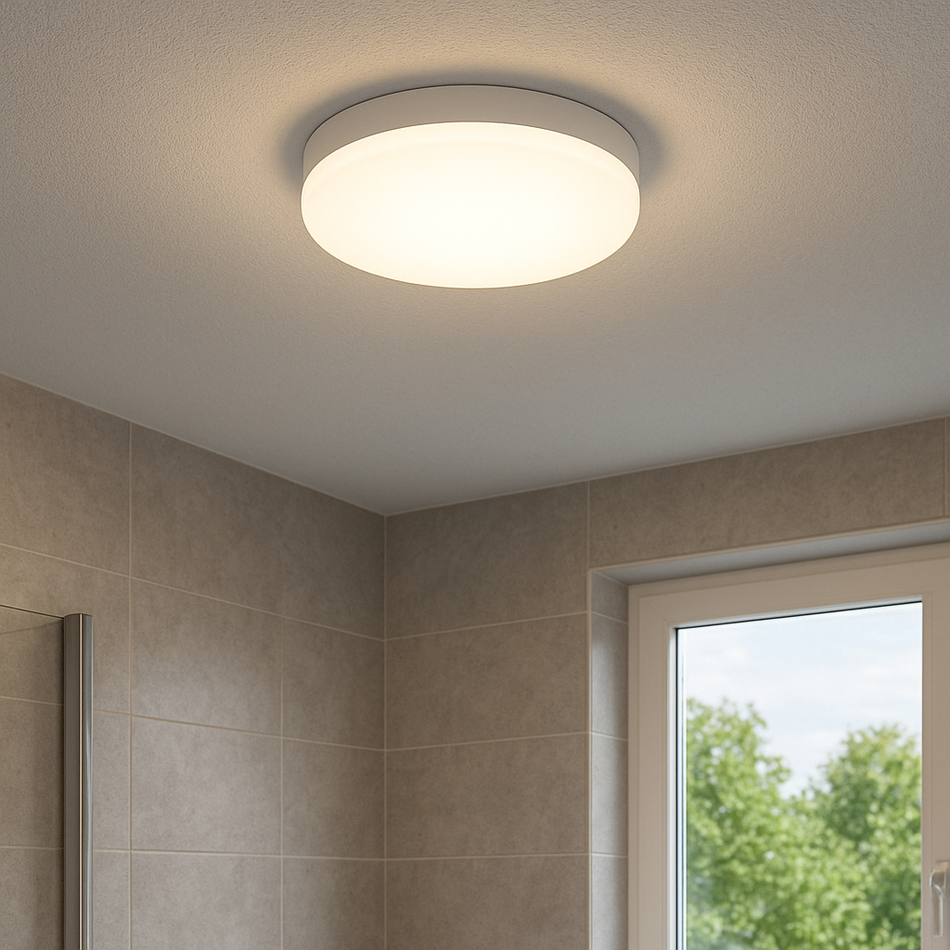 Deckenleuchte für Innen & Außen Rund Weiß mit Bewegungssensor 24W Neutralweiß IP54 230V