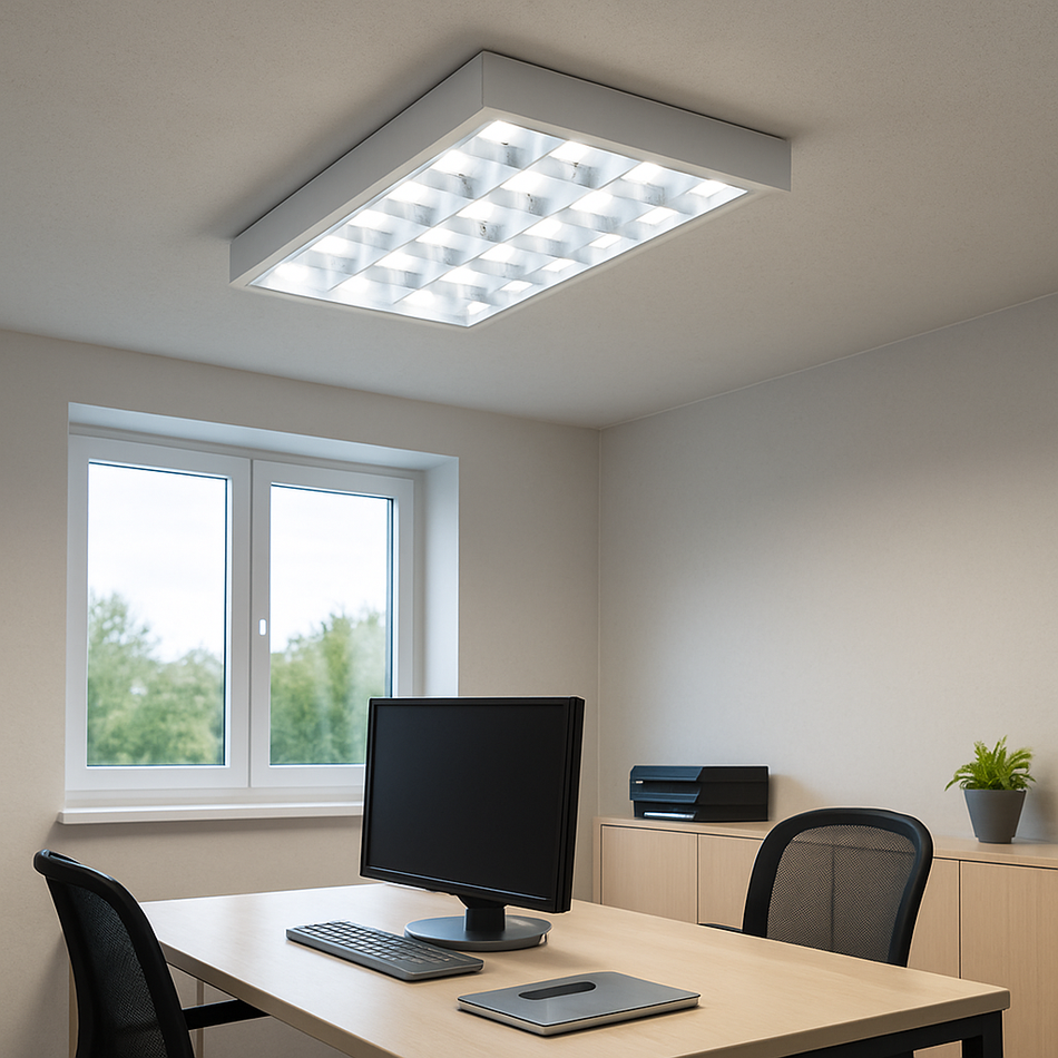 NOTUS EVG 218 NT luminaire à grille en saillie, blanc, G13 T8 IP20 230V 