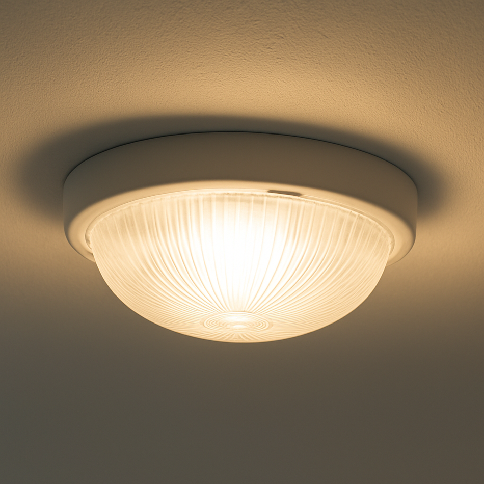 Deckenleuchte  Wandleuchte aus Glas Rund Weiß IP44 E27 230V