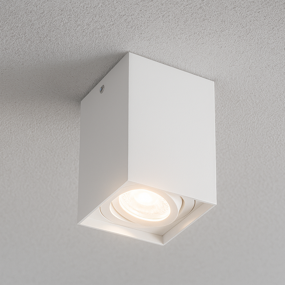 Aufbauleuchte Milano XS Eckig Weiß GU10 230V | Dimmbar