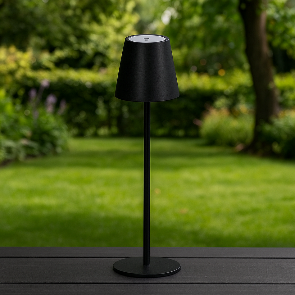 Lampe de table LED | pour l'intérieur et l'extérieur | Noir | IP54 | Résistant aux intempéries | Conception moderne
