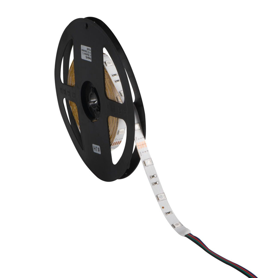 Bande LED RGB, bande lumineuse de 5 mètres, autocollante, 1m=7,2W / IP00 / 12V