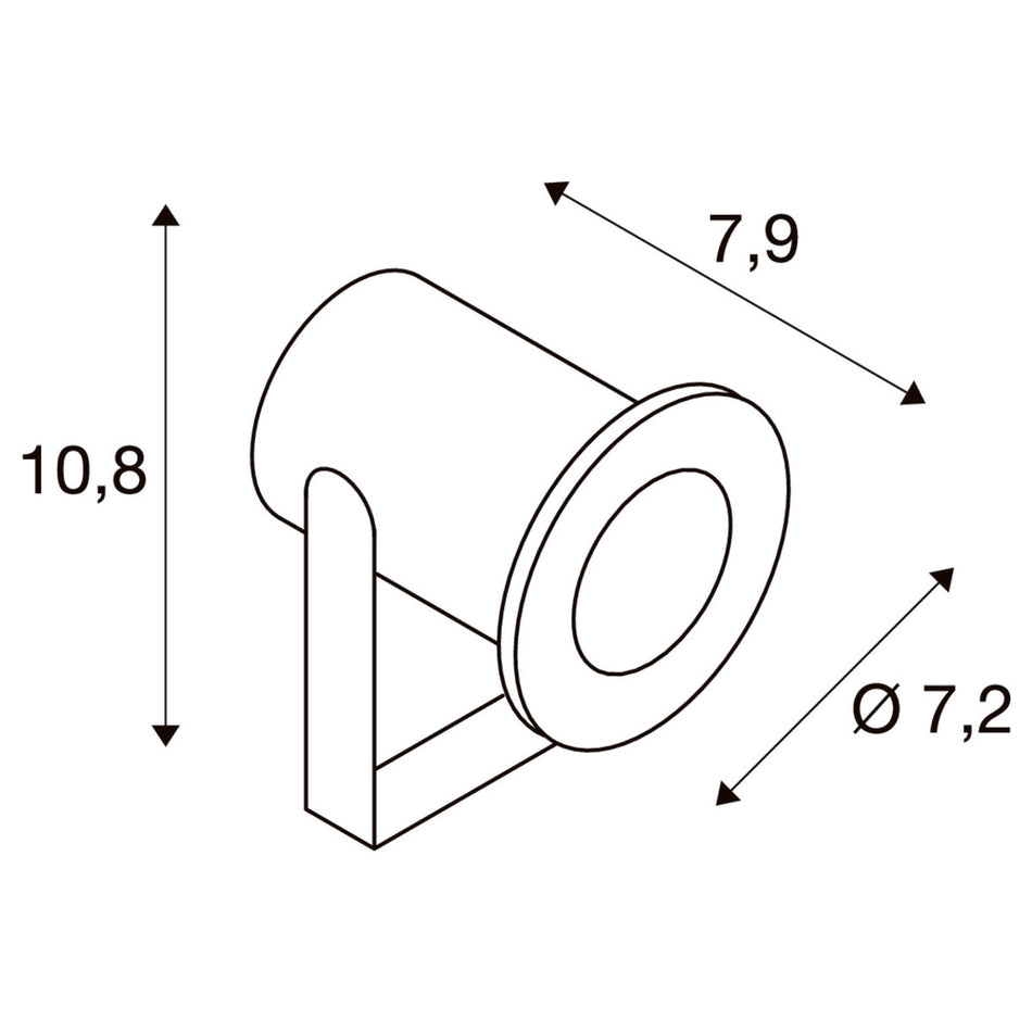 SLV DASAR PROJECTOR LED-Gartenstrahler 233570 – Maßzeichnung
