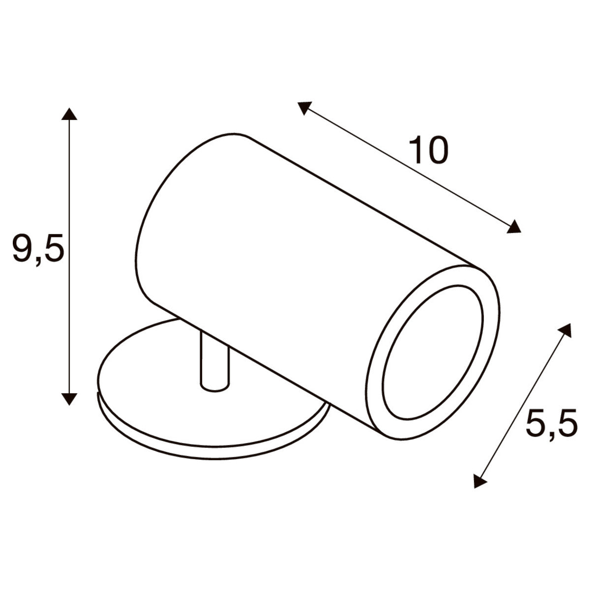 SLV HELIA SPOT S LED-Gartenstrahler 1000735 – technische Zeichnung