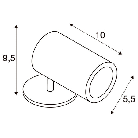 SLV HELIA SPOT S LED-Gartenstrahler 1000735 – technische Zeichnung