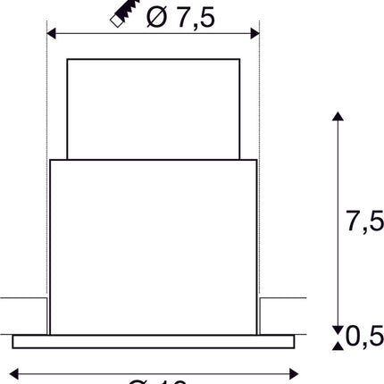 Einbaustrahler für Außen und Innen VARU, Outdoor Deckeneinbauleuchte, schwarz/weiß, IP20/65 GU10 230V