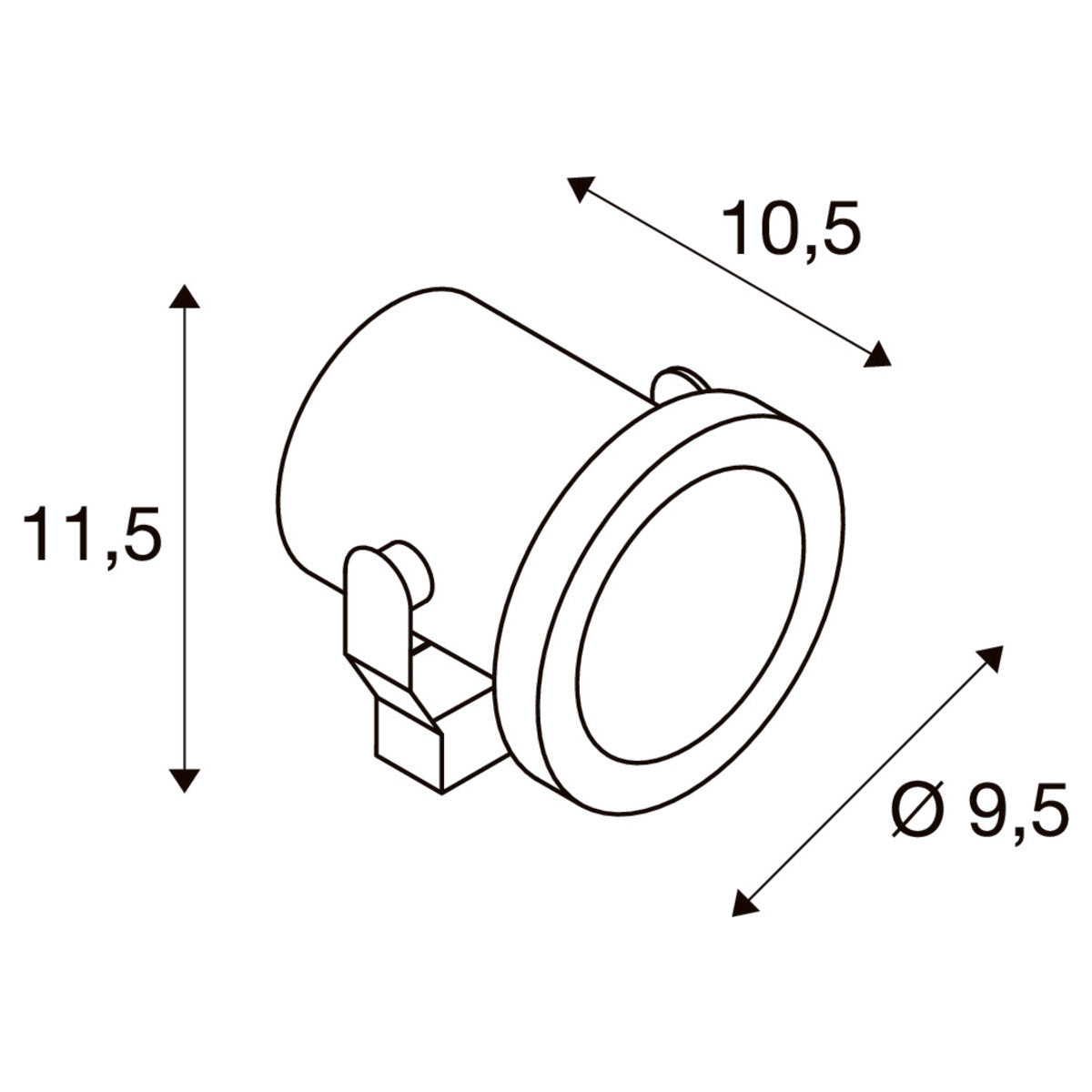 SLV NAUTILUS 10 SPOT LED-Gartenstrahler 1001962 – technische Zeichnung