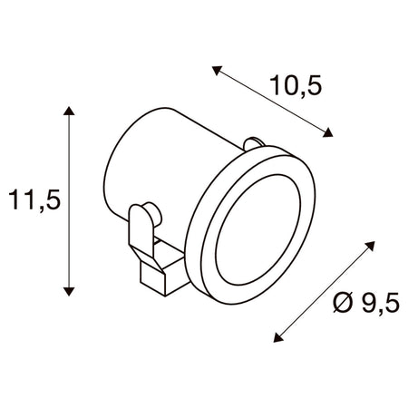 SLV NAUTILUS 10 SPOT LED-Gartenstrahler 1001962 – technische Zeichnung