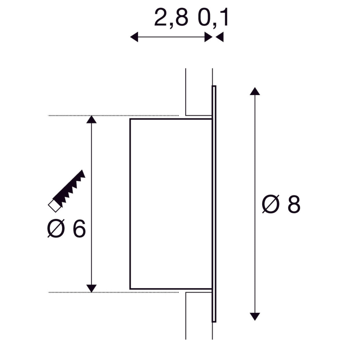 Woro Indoor LED recessed wall light 3000K White