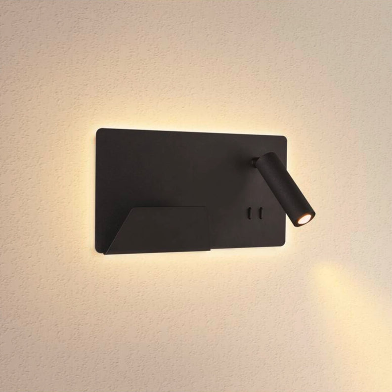 Applique murale LED d'intérieur Somnila Spot 3000K Version noire Gauche Avec connexion USB