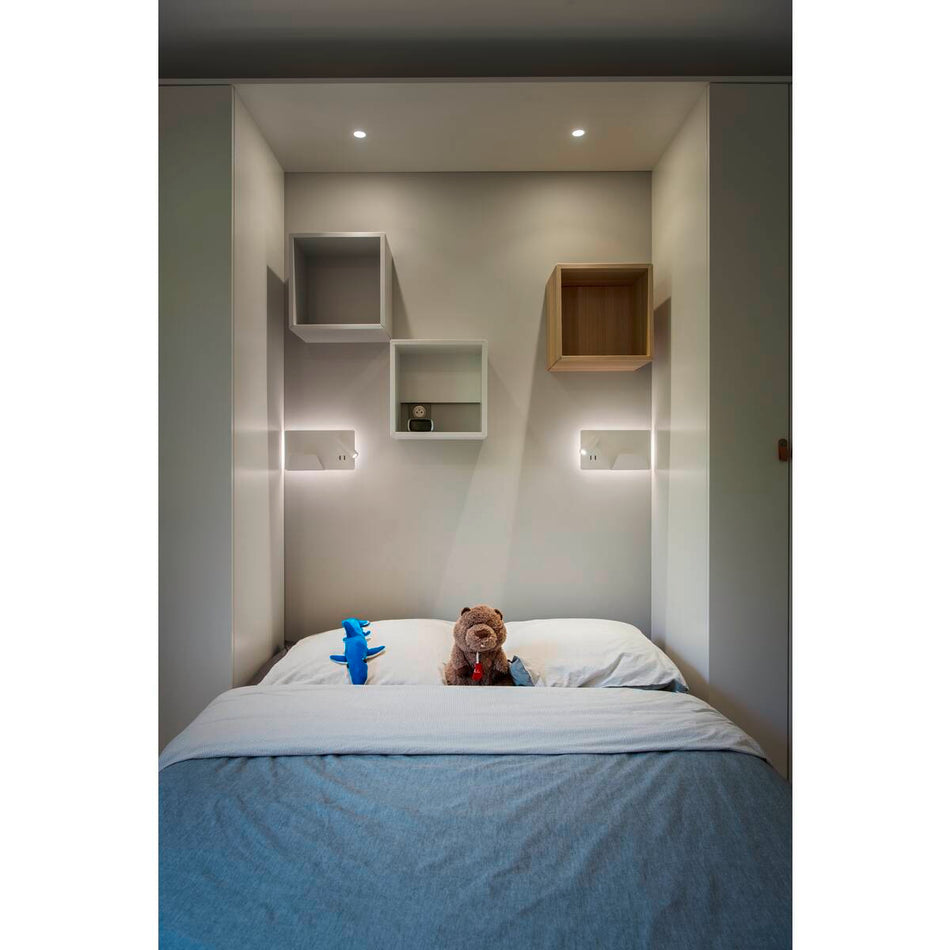 Applique murale LED d'intérieur Somnila Spot 3000K Version blanche Gauche Connexion USB incluse